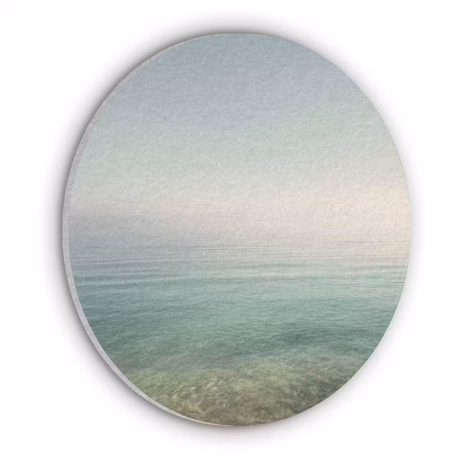 Zee - Horizon - Blauw - Mist Akoestische PET Vilt - Rond klein -3d