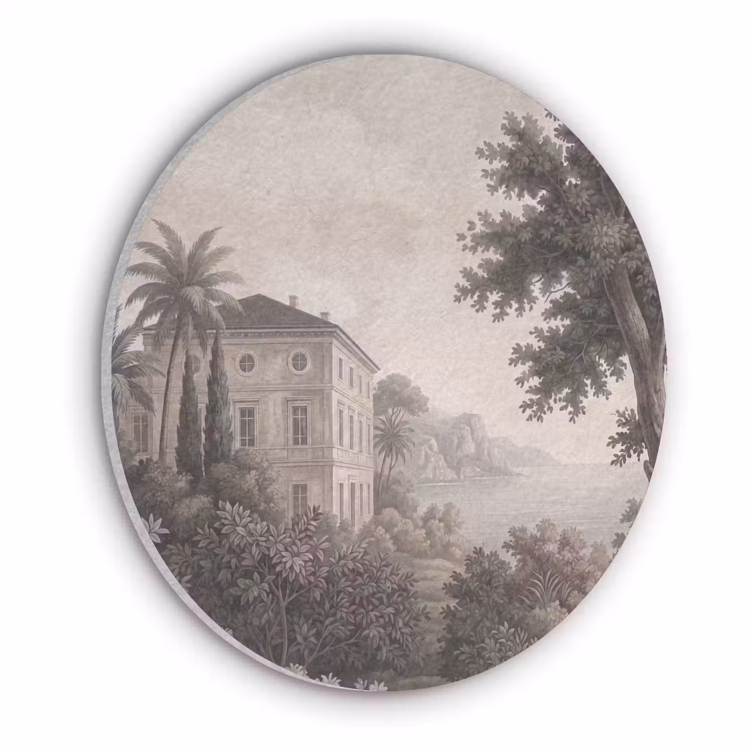 Zee - Villa - Beige Akoestische PET Vilt - Rond klein -3d