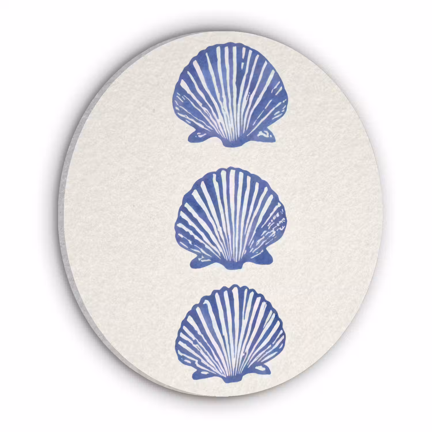 Schelpen - Blauw - Patroon Akoestische PET Vilt - Rond klein -3d