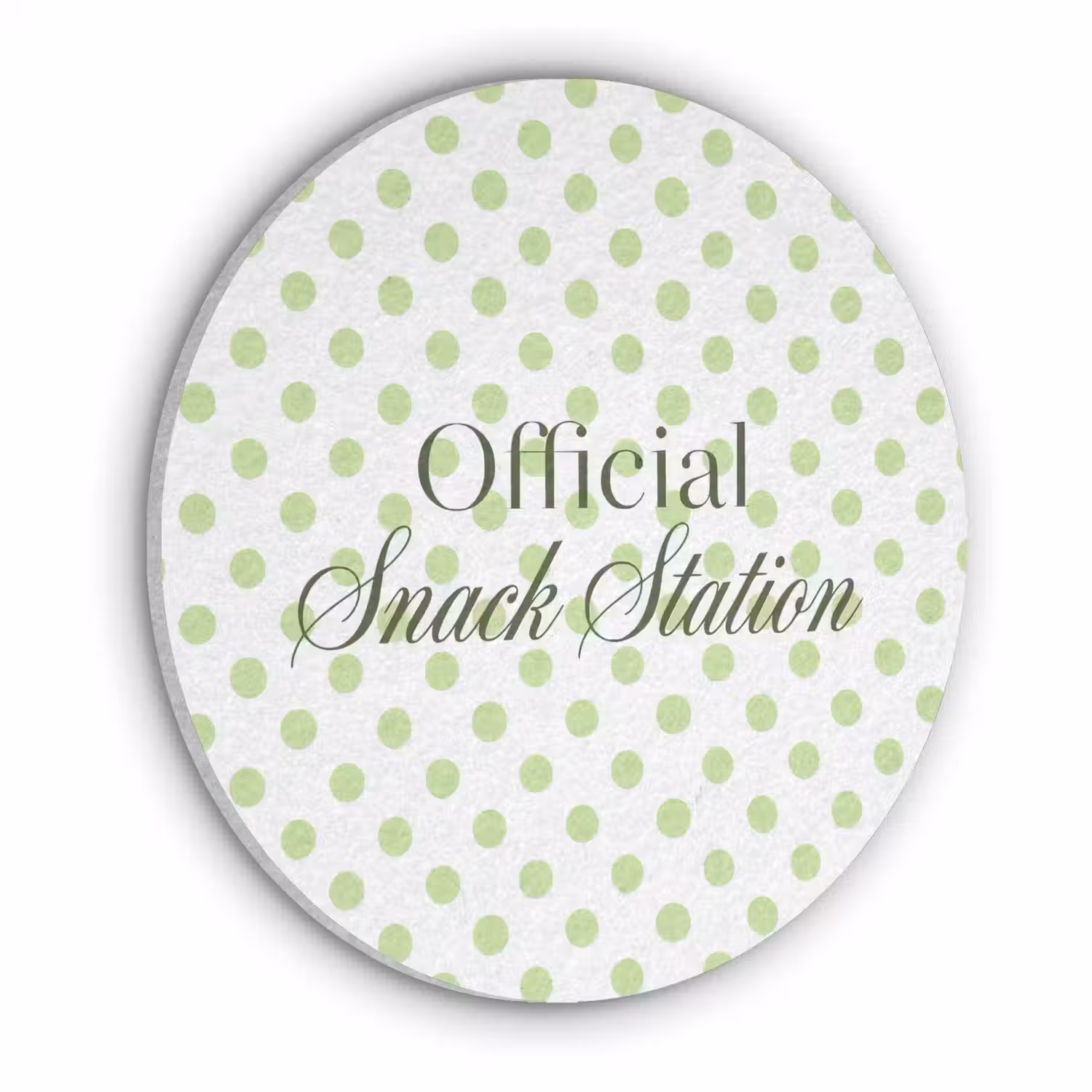 Snack Station - Groen - Stippen Akoestische PET Vilt - Rond klein -3d