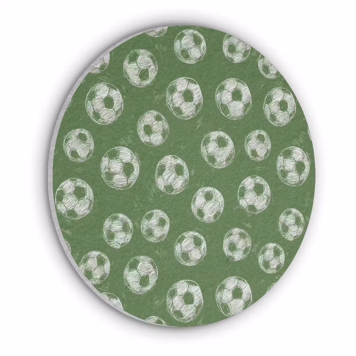 Voetbal - Sport - Groen Akoestische PET Vilt - Rond klein 838 -3d
