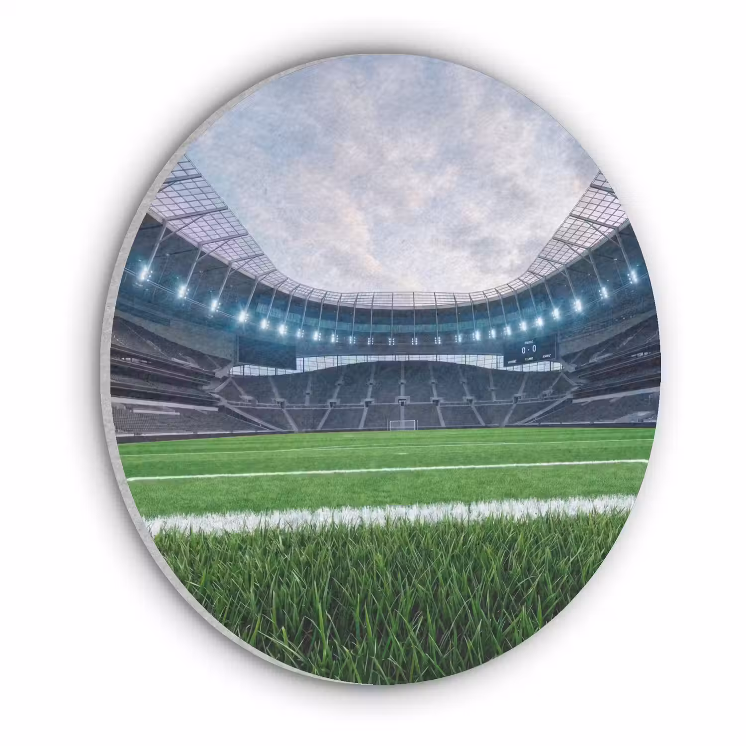 Voetbal - Stadion - Sport - Groen Akoestische PET Vilt - Rond klein -3d