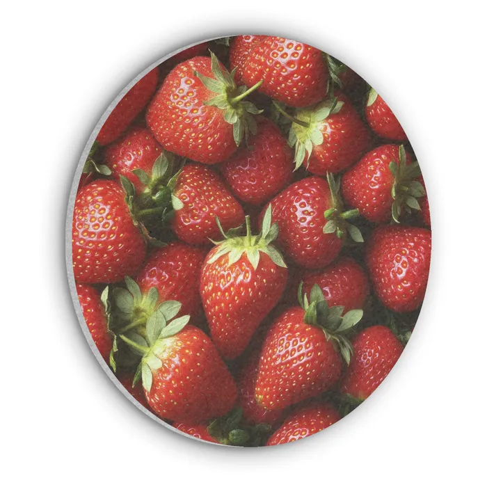 Aardbei - Fruit - Rood Akoestische PET Vilt - Rond klein -3d