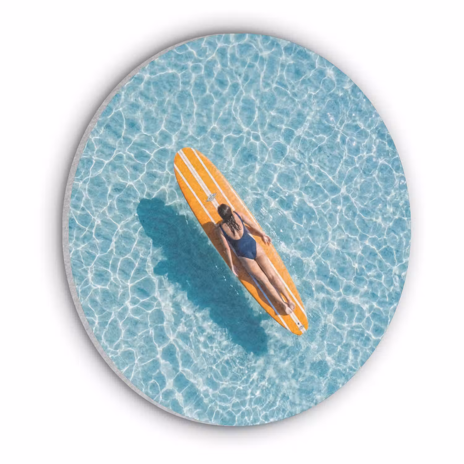 Surfboard - Water - Badpak - Oranje Akoestische PET Vilt - Rond klein -3d