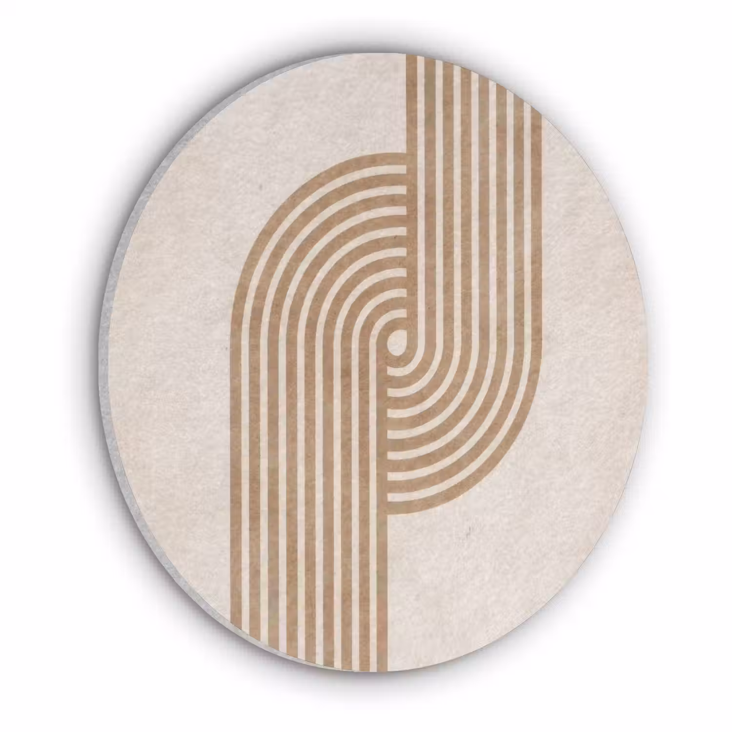 Symmetrische bocht - Koperkleurig Akoestische PET Vilt - Rond klein -3d