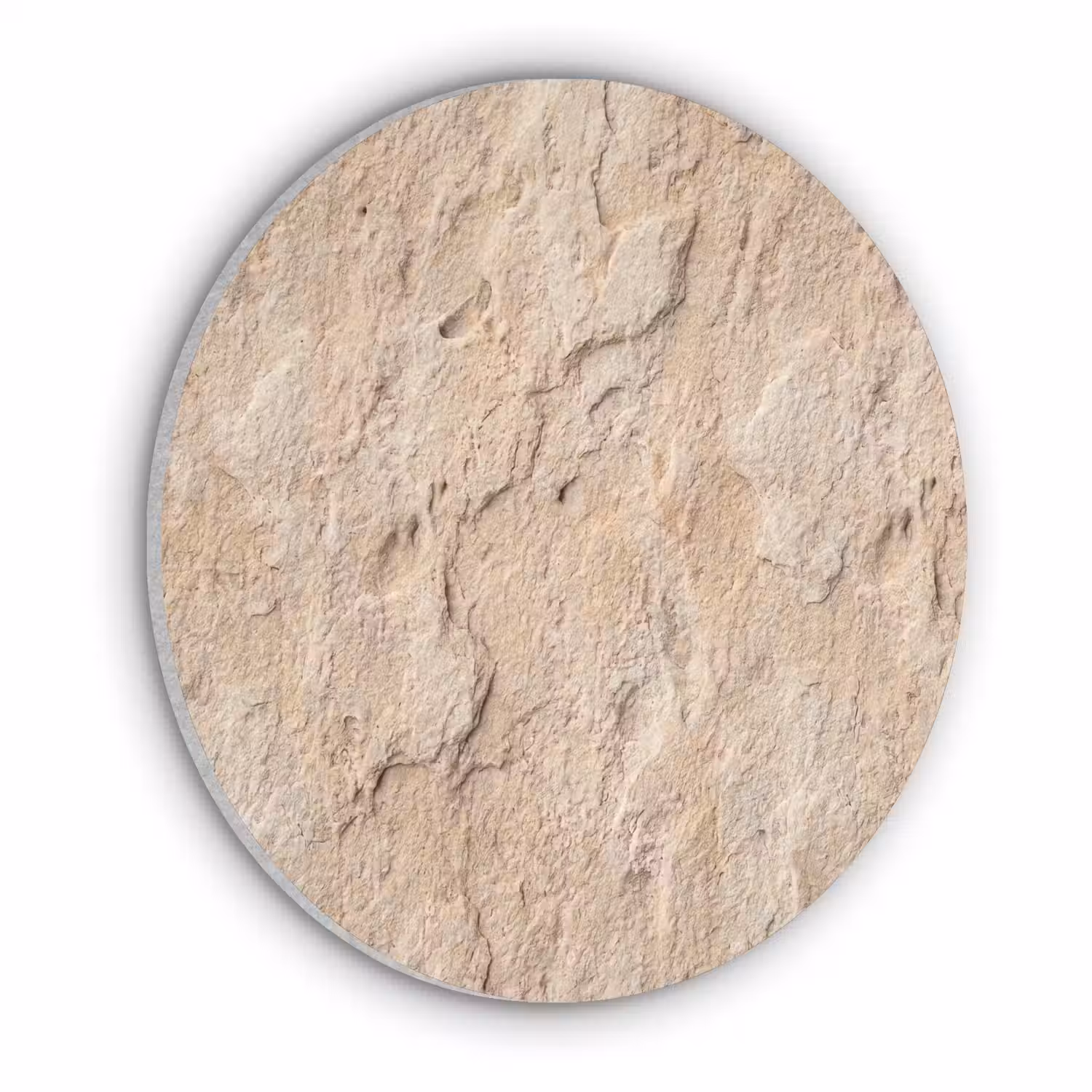 Textuur - Steen - Natuur - Beige Akoestische PET Vilt - Rond klein -3d