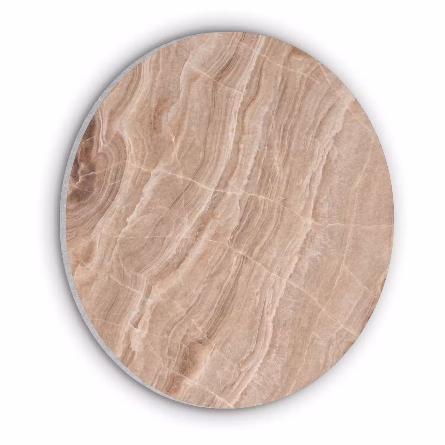 Textuur - Golvend - Abstract - Warm - Bruin Akoestische PET Vilt - Rond klein -3d
