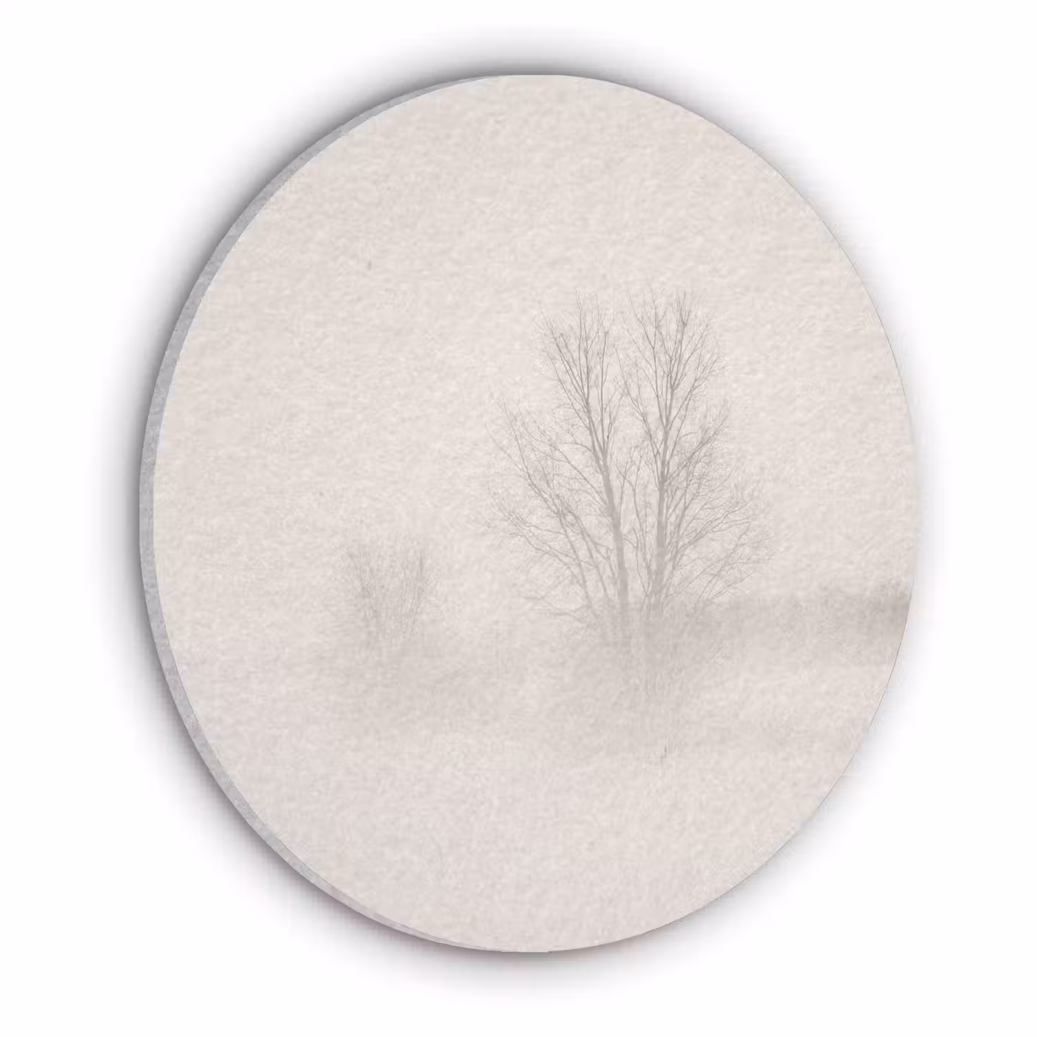 Boom - Mist - Sneeuw - Winter - Minimalistisch Akoestische PET Vilt - Rond klein -3d