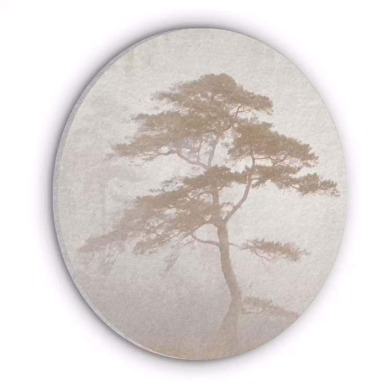 Boom - Oosterse stijl - Landschap Akoestische PET Vilt - Rond klein -3d