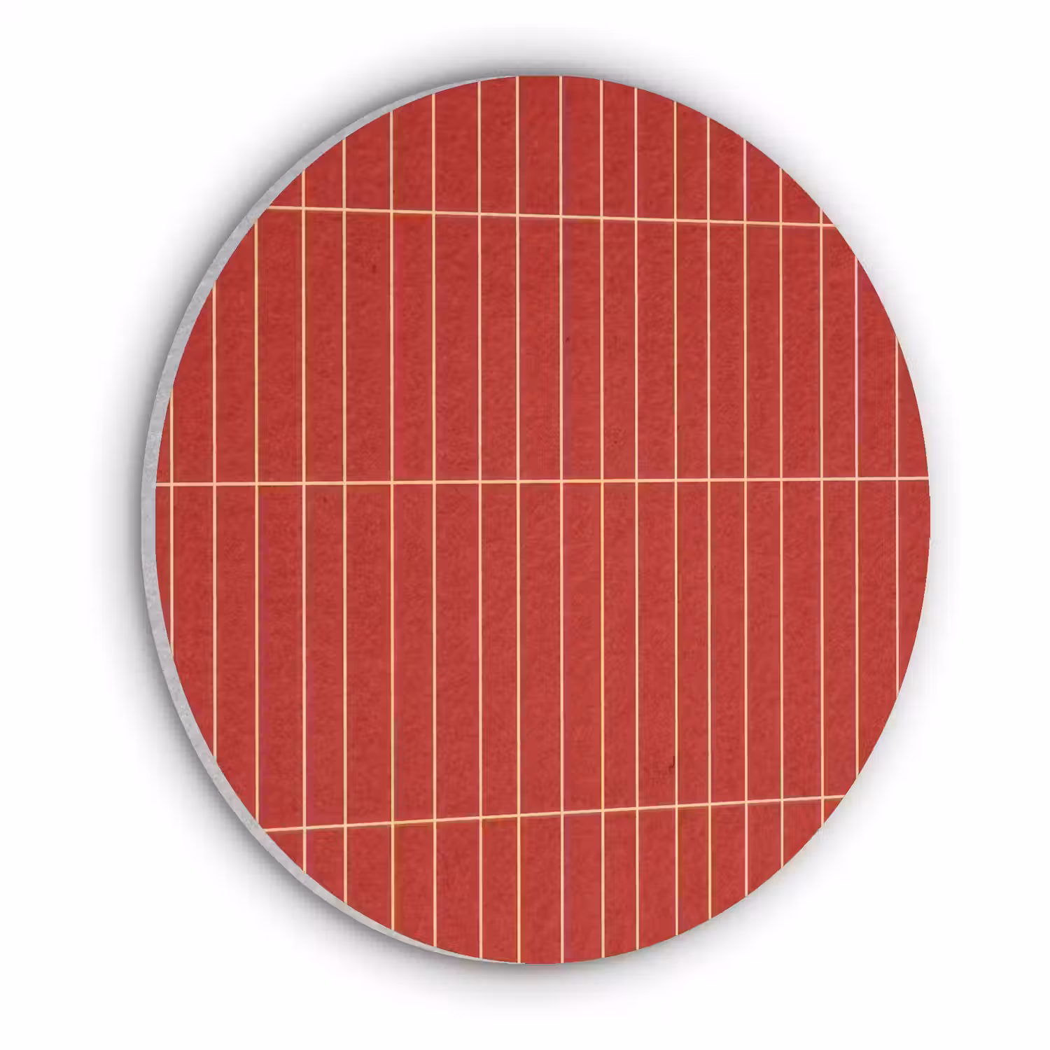 Verticaal - Wandtegel - Helderrood Akoestische PET Vilt - Rond klein 838 -3d