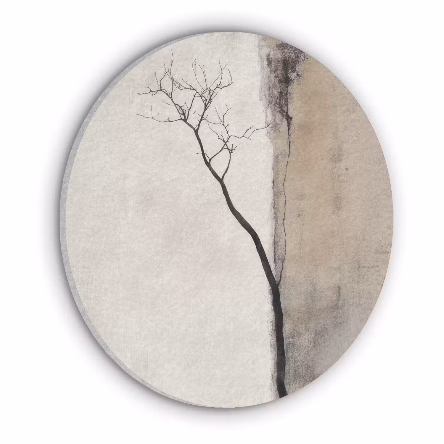 Wabi sabi - Plant - Beige Akoestische PET Vilt - Rond klein -3d