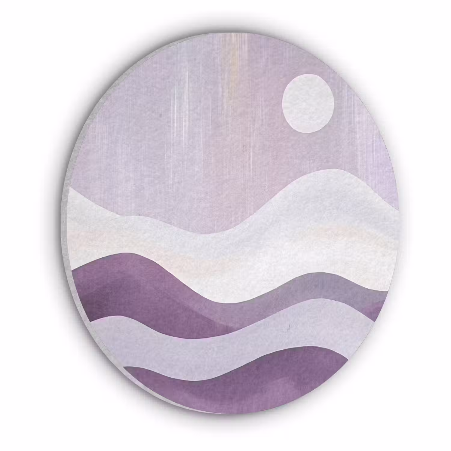 Golven - Heuvels - Abstract - Paars Akoestische PET Vilt - Rond klein -3d