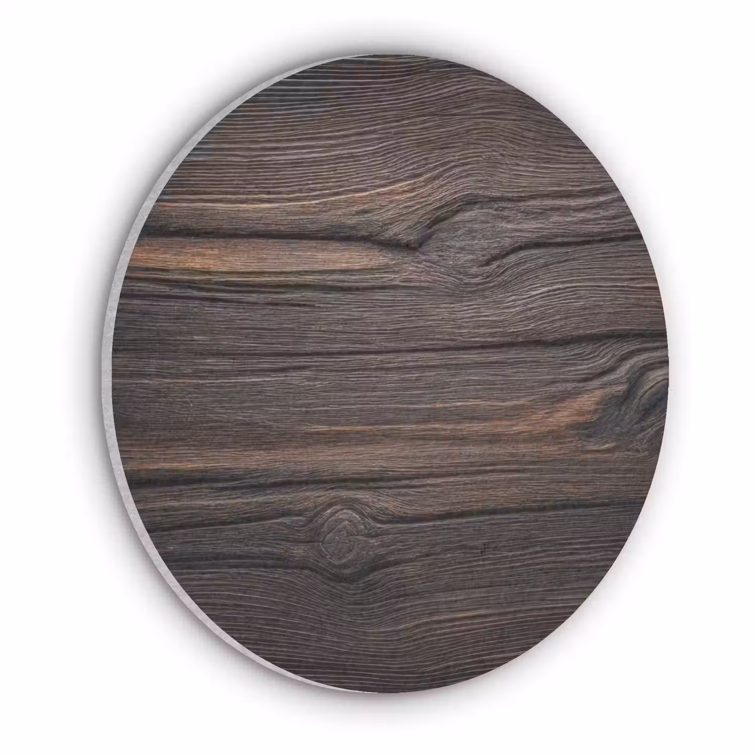 Hout - Grillige nerven Akoestische PET Vilt - Rond klein -3d
