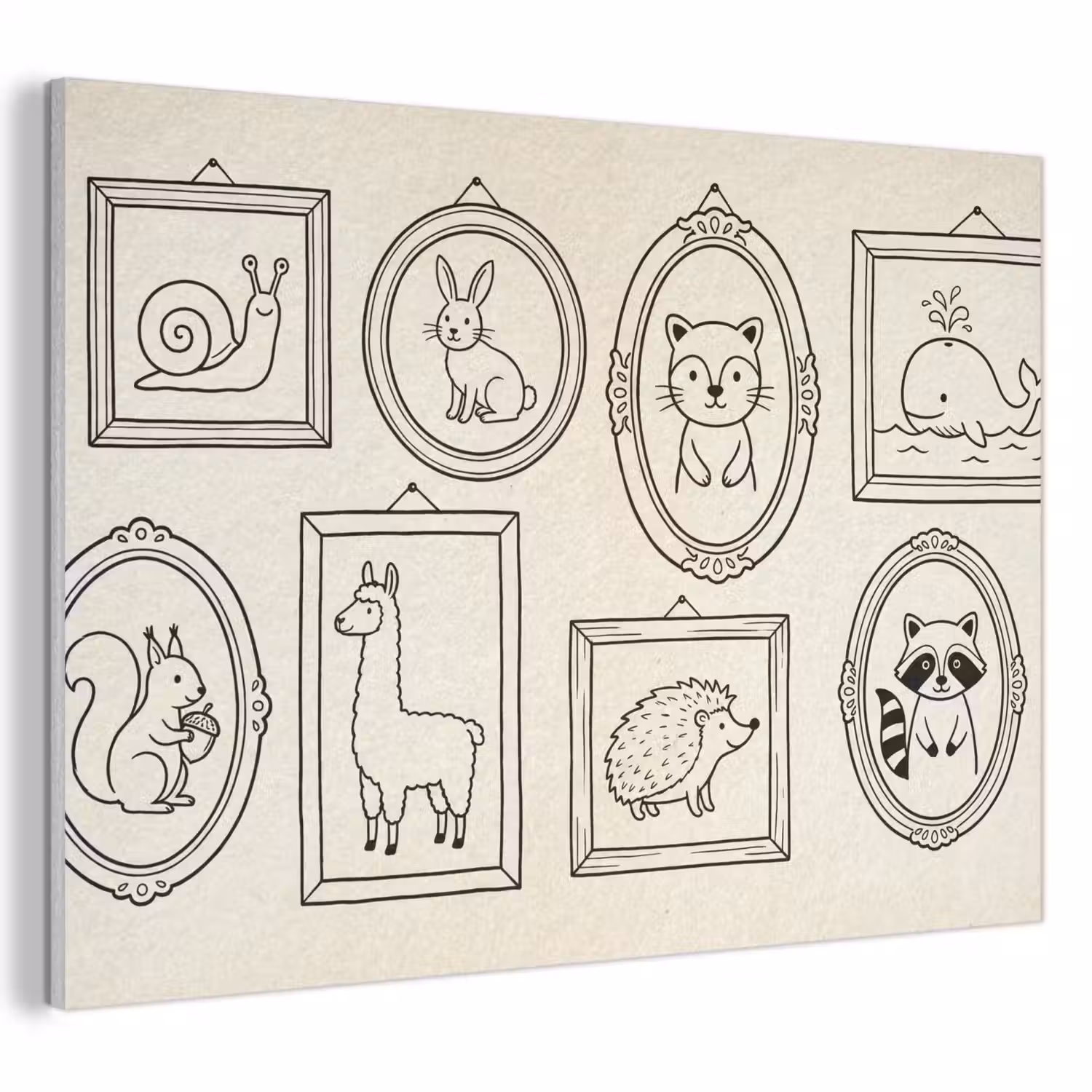 Dieren - Illustratie - Lijsten - Galerij - Speels PET vilt klein -3d