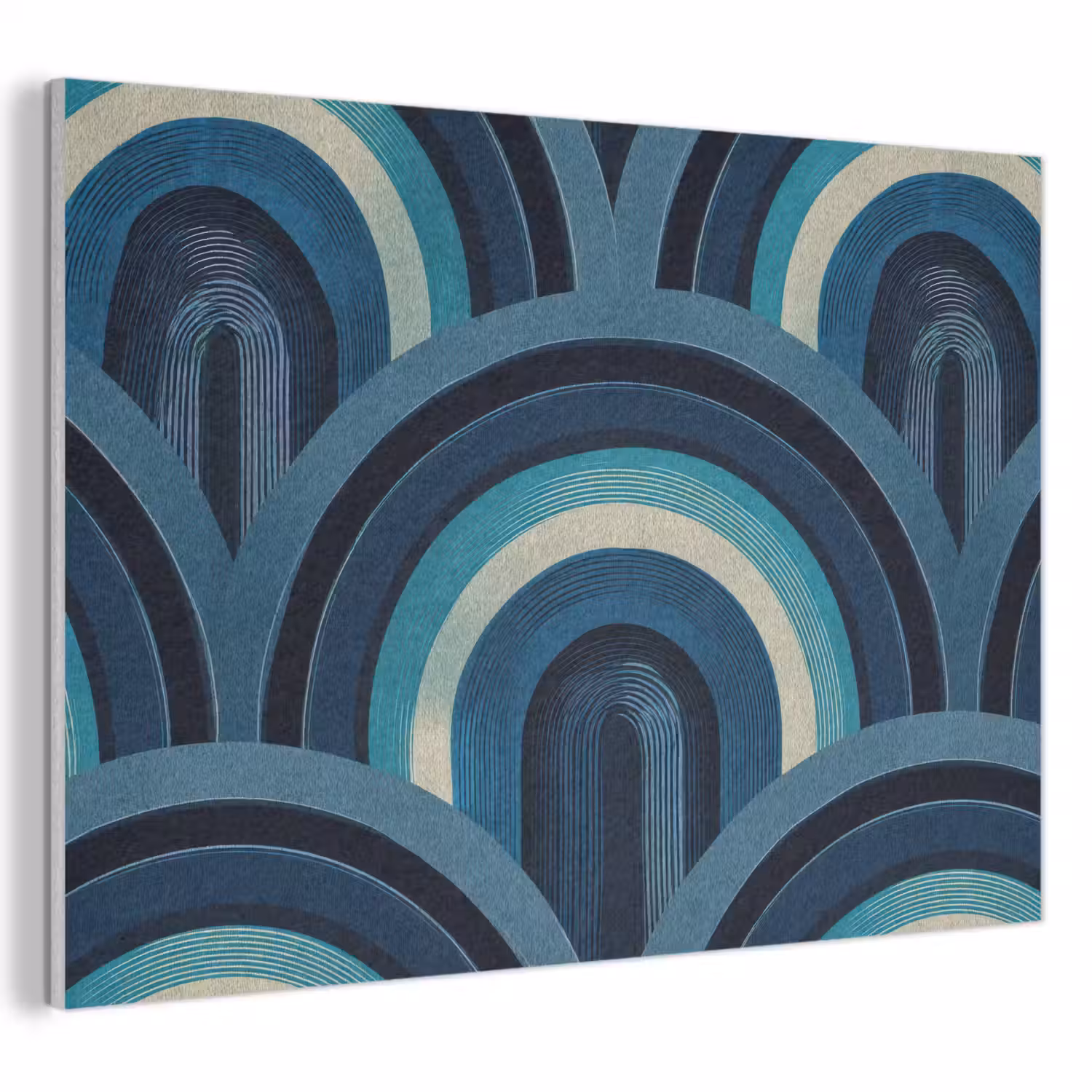 Bogen - Geometrisch - Patroon - Blauw - Retro PET vilt klein 837 -3d