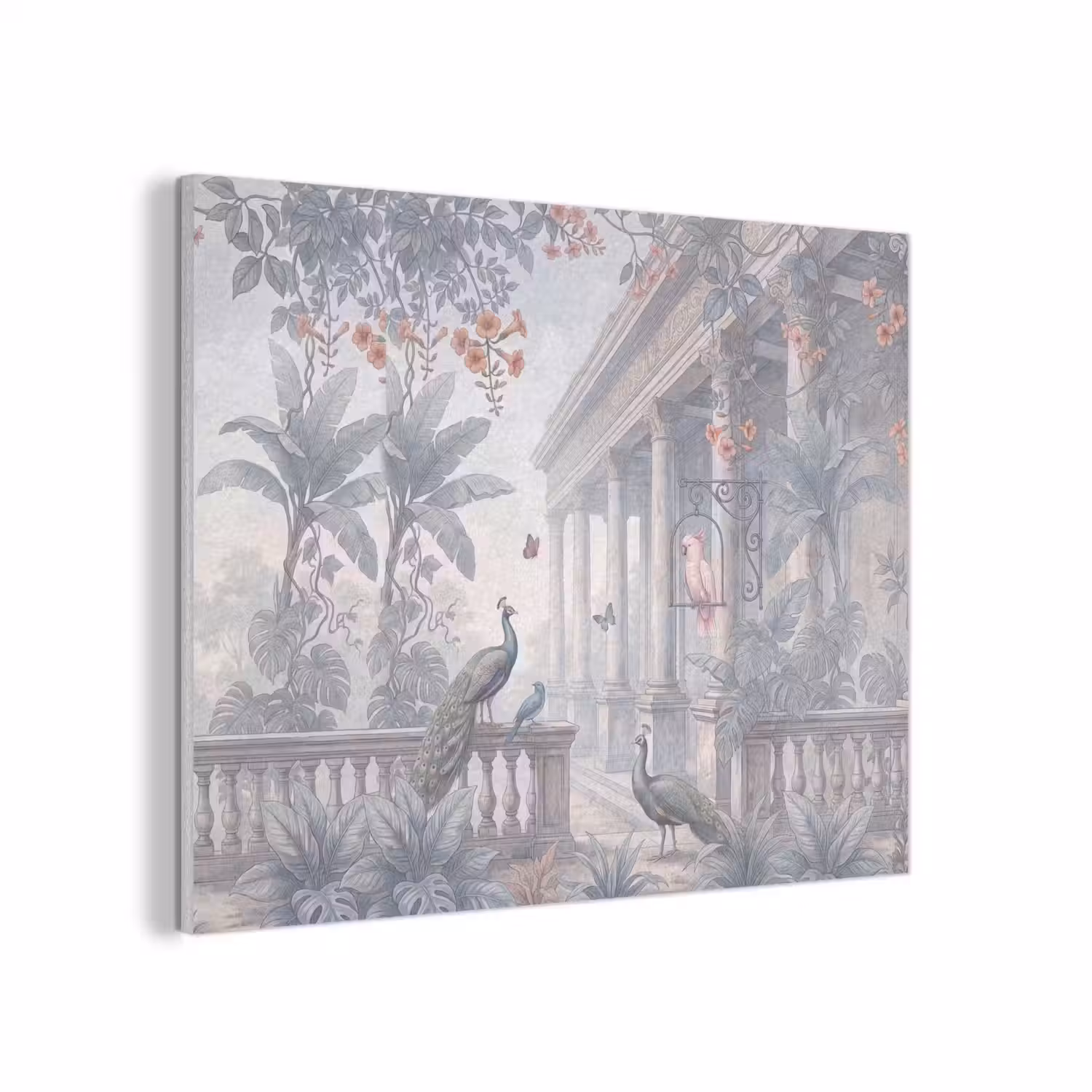 Vogel - Pauw - Architectuur - Klassiek - Groen PET vilt klein -3d