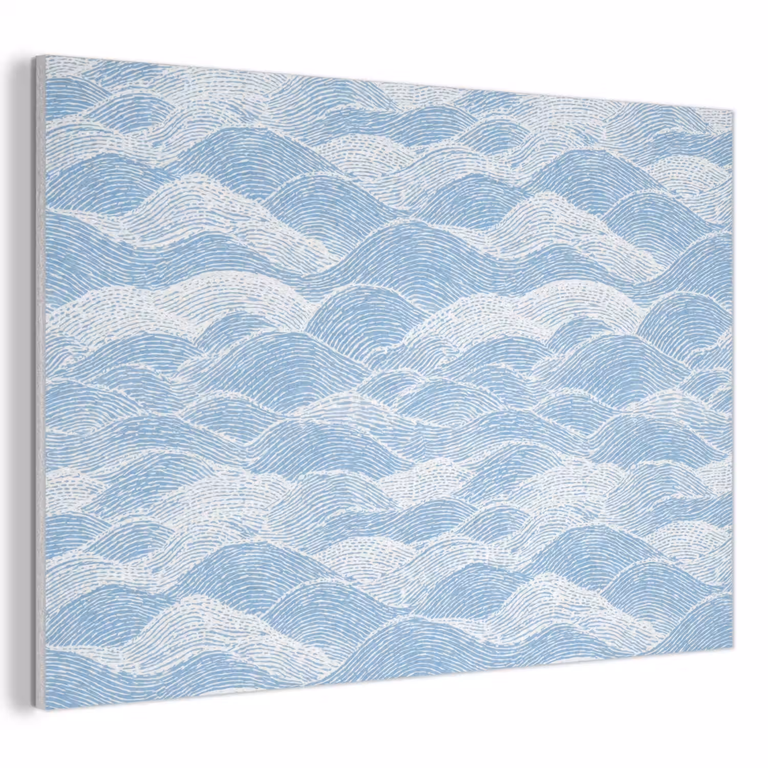 Blauw - Wit - Golven - Getekend PET vilt klein 837 -3d