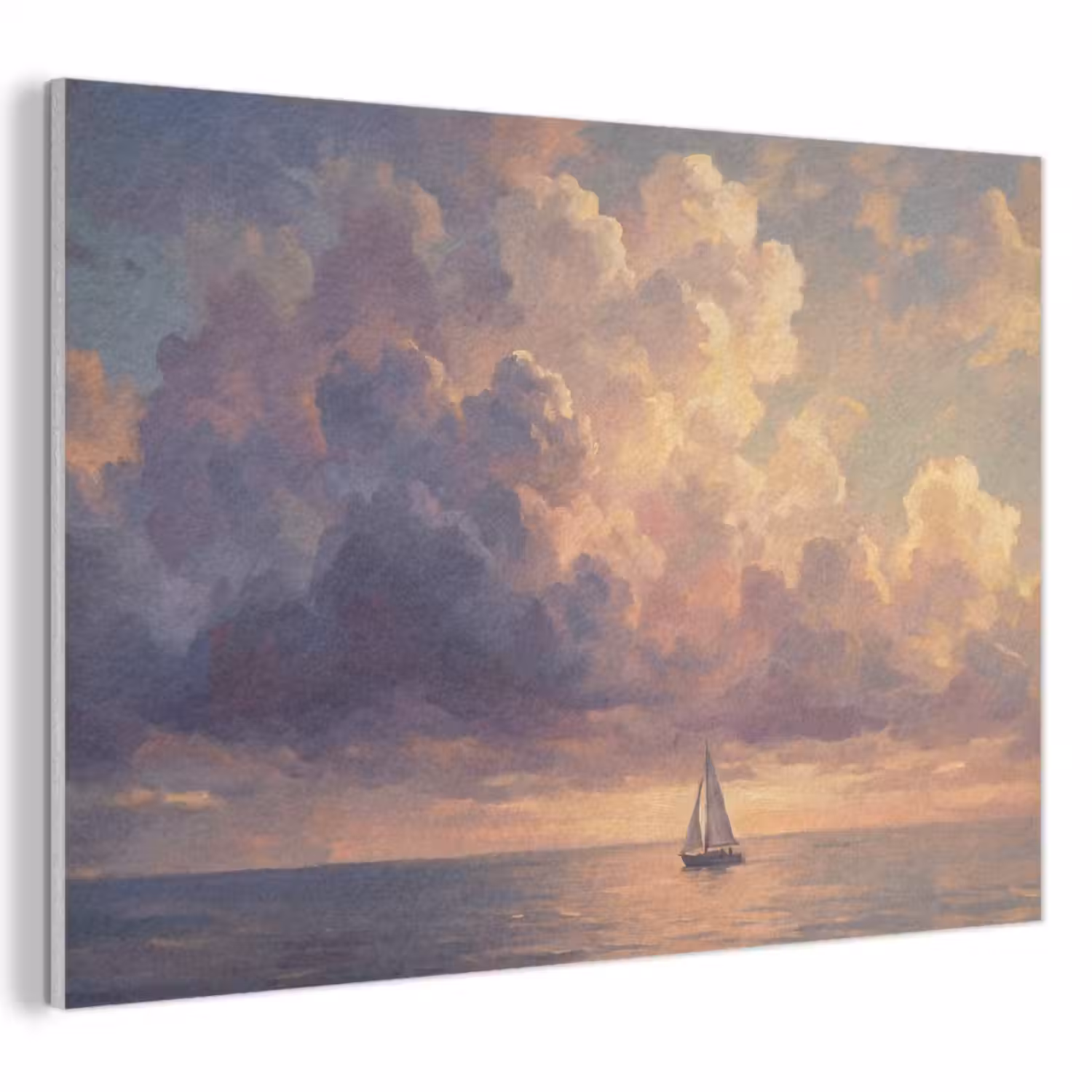 Boot - Zonsondergang - Zee - Natuur - Goud PET vilt klein -3d