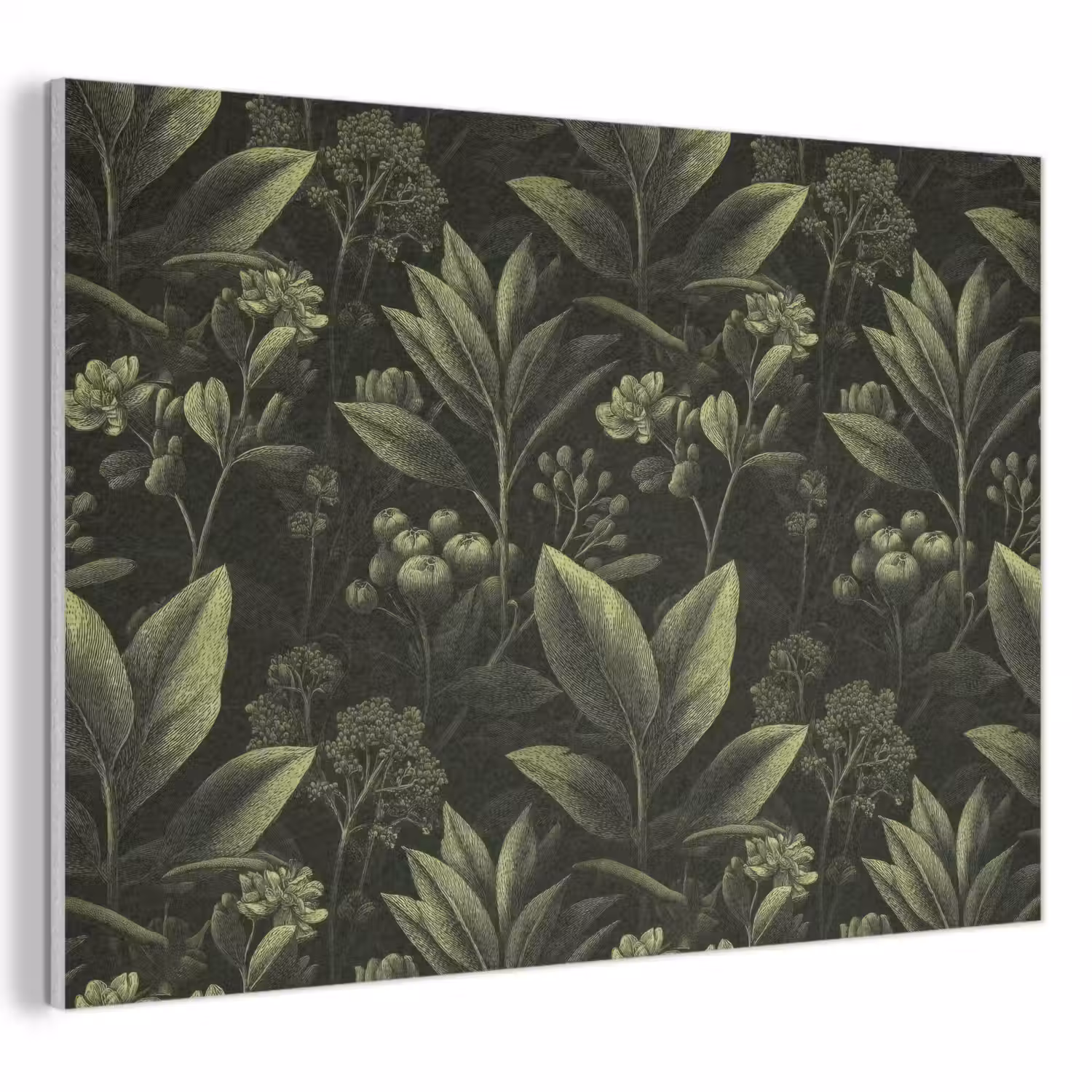 Klassiek - Donker - Botanisch - Planten PET vilt klein 837 -3d