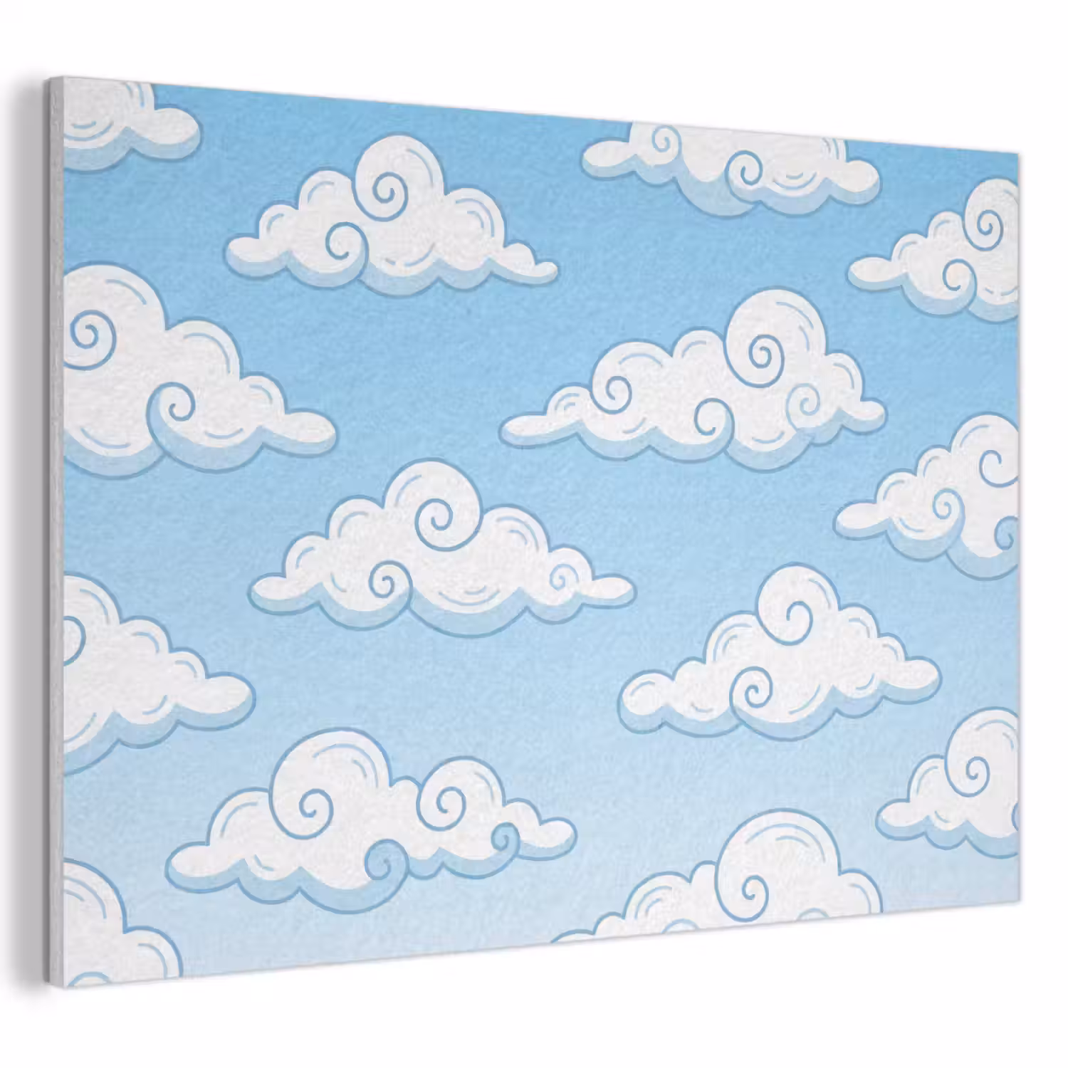 Wolk - Lucht - Cartoon - Blauw - Wit PET vilt klein -3d