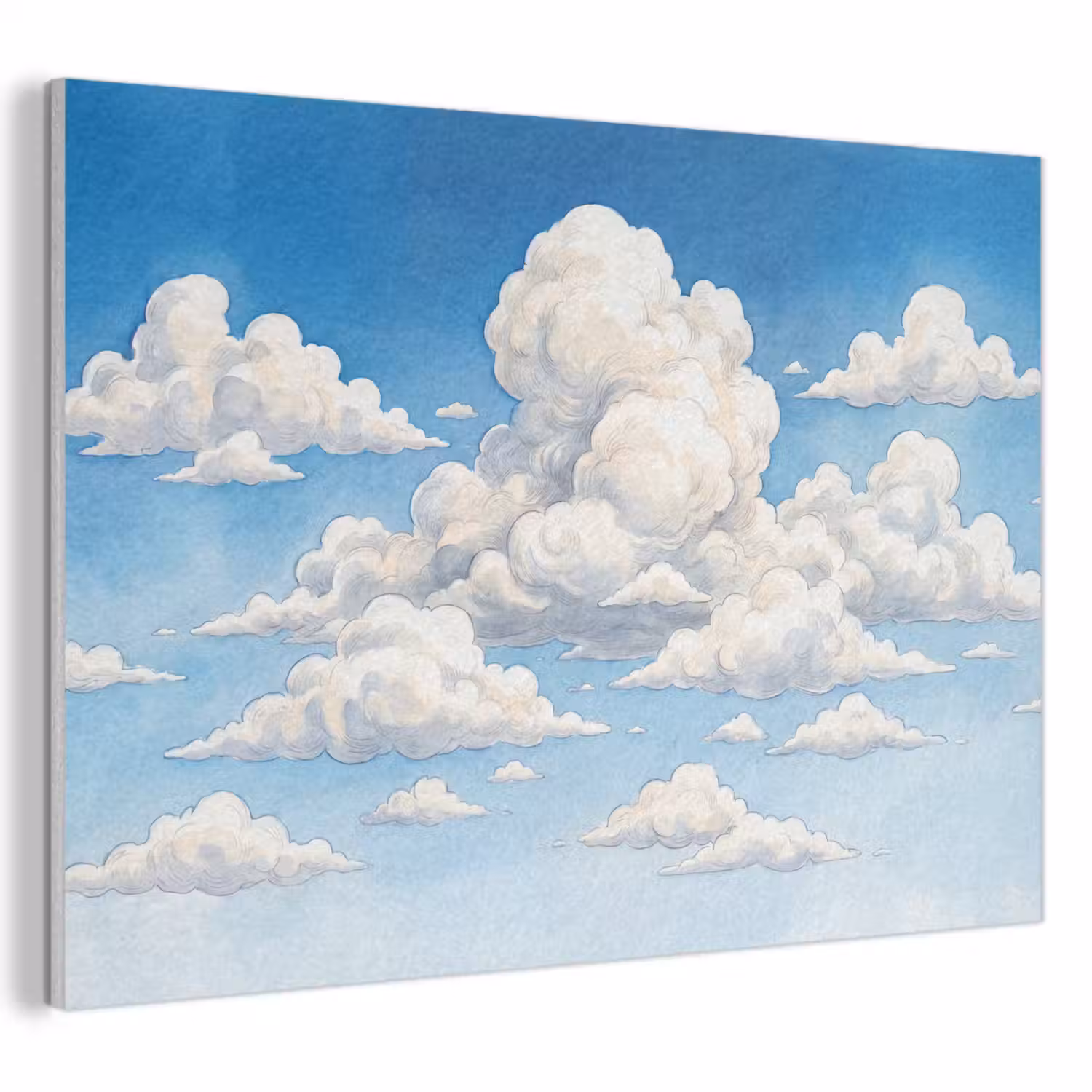 Wolken - Blauwe lucht - Natuur - Modern - Wit PET vilt klein -3d