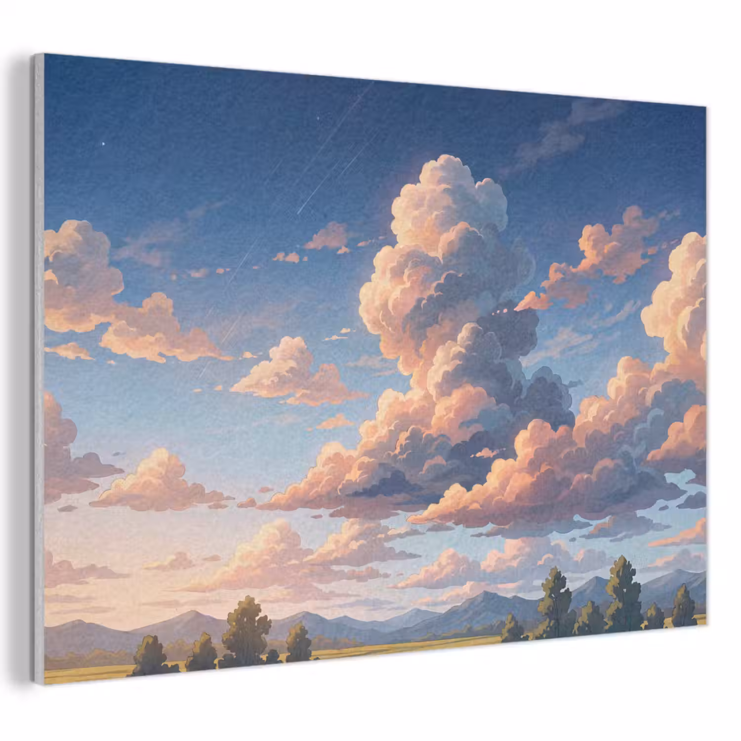 Wolken - Daghemel - Natuur - Illustratie - Oranje PET vilt klein -3d