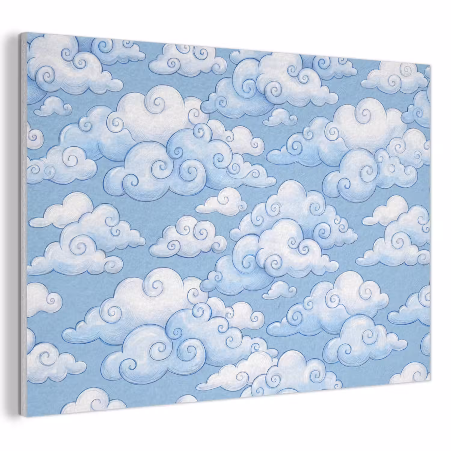 Wolken - Patroon - Hemel - Illustratie - Wit PET vilt klein -3d