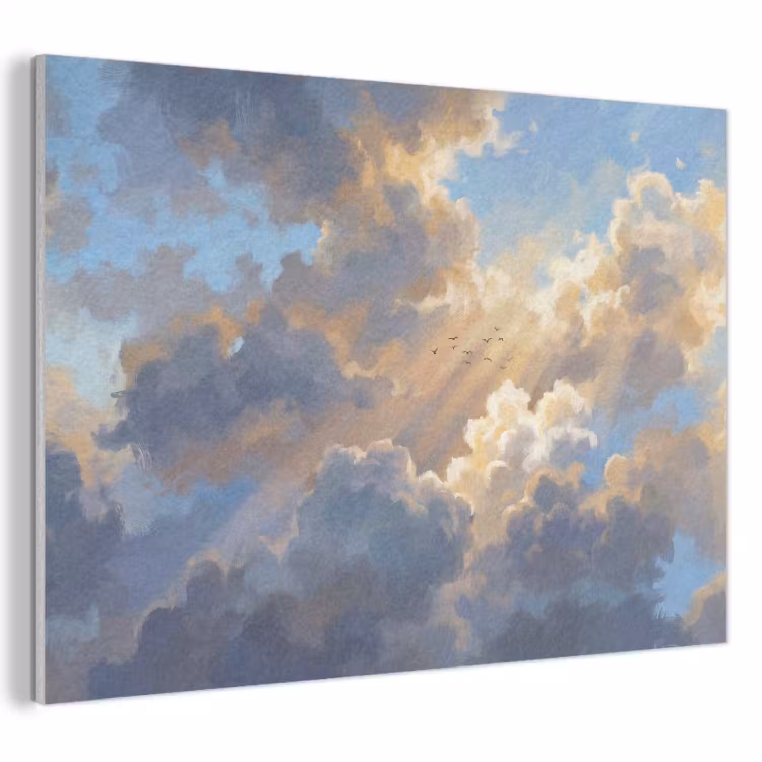Wolken - Zonnestralen - Natuur - Abstract - Blauw PET vilt klein -3d