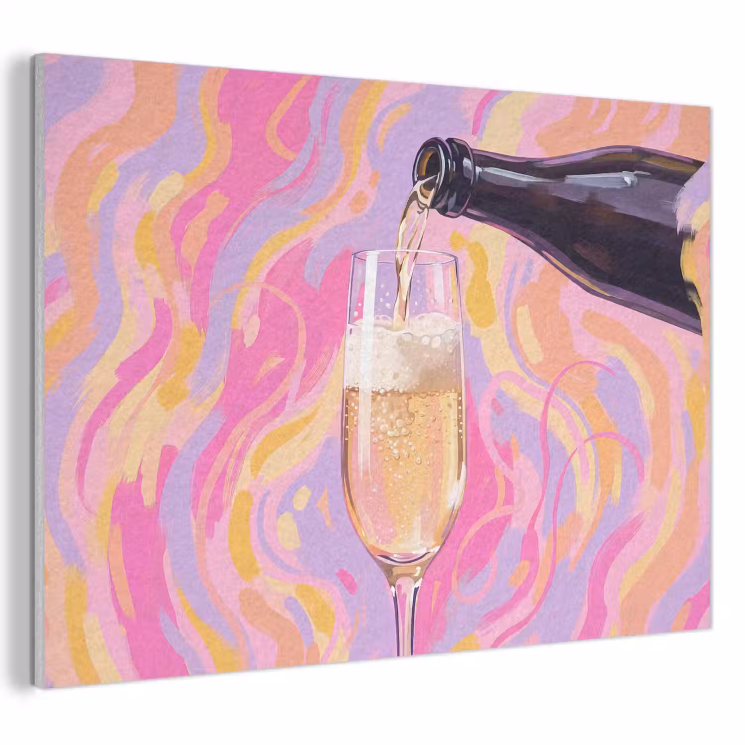 Drank - Inschenken - Feest - Abstract - Roze PET vilt klein -3d