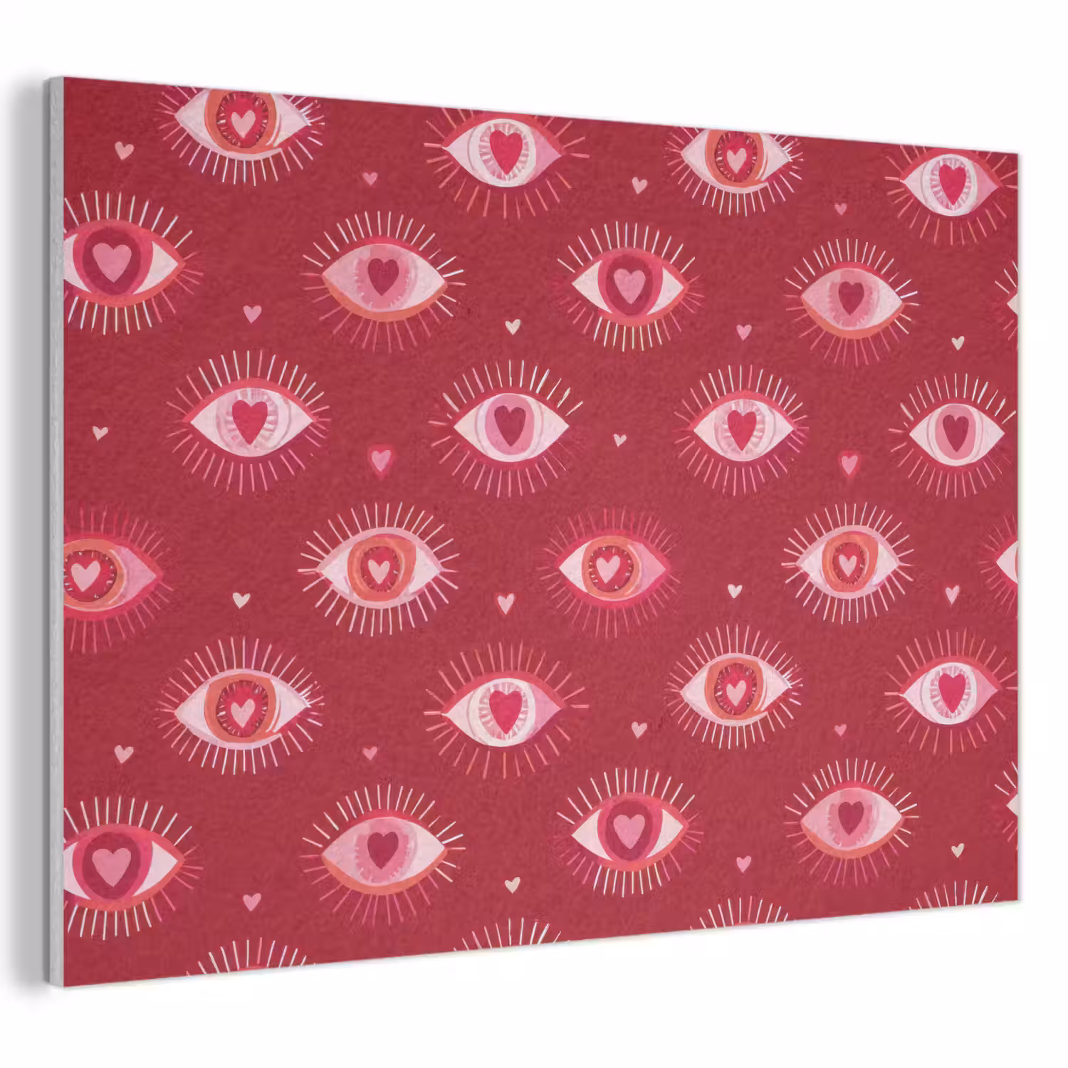 Ogen - Patroon - Roze - Donkerrood PET vilt klein 837 -3d