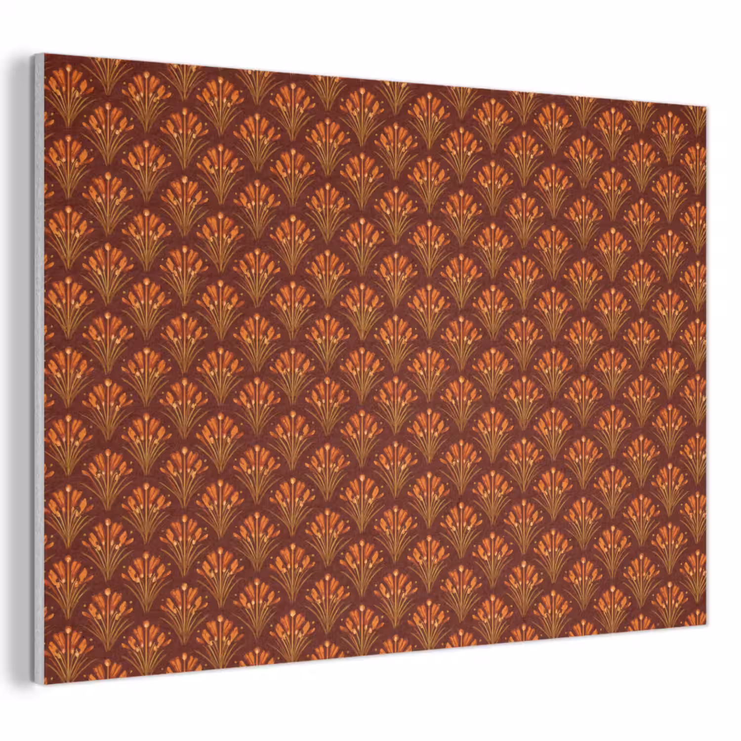 Waaiers - Art Deco - Botanisch - Roestbruin - Oranje PET vilt klein 837 -3d