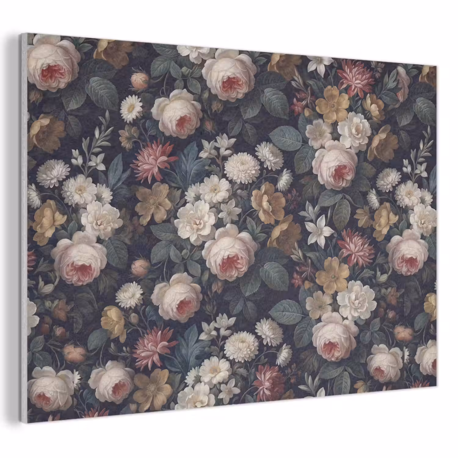 Bloemen - Boeket - Botanisch - Vintage - Donkere achtergrond PET vilt klein -3d