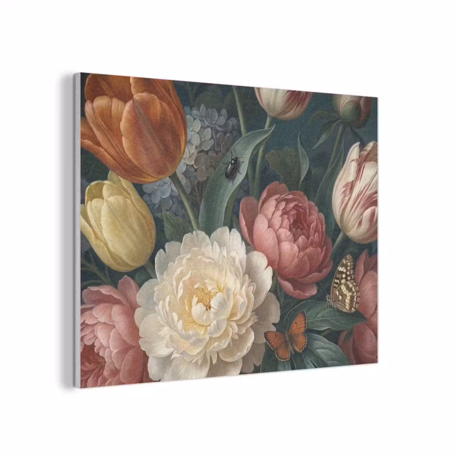 Bloemen - Boeket - Natuur - Klassiek - Donker PET vilt klein -3d