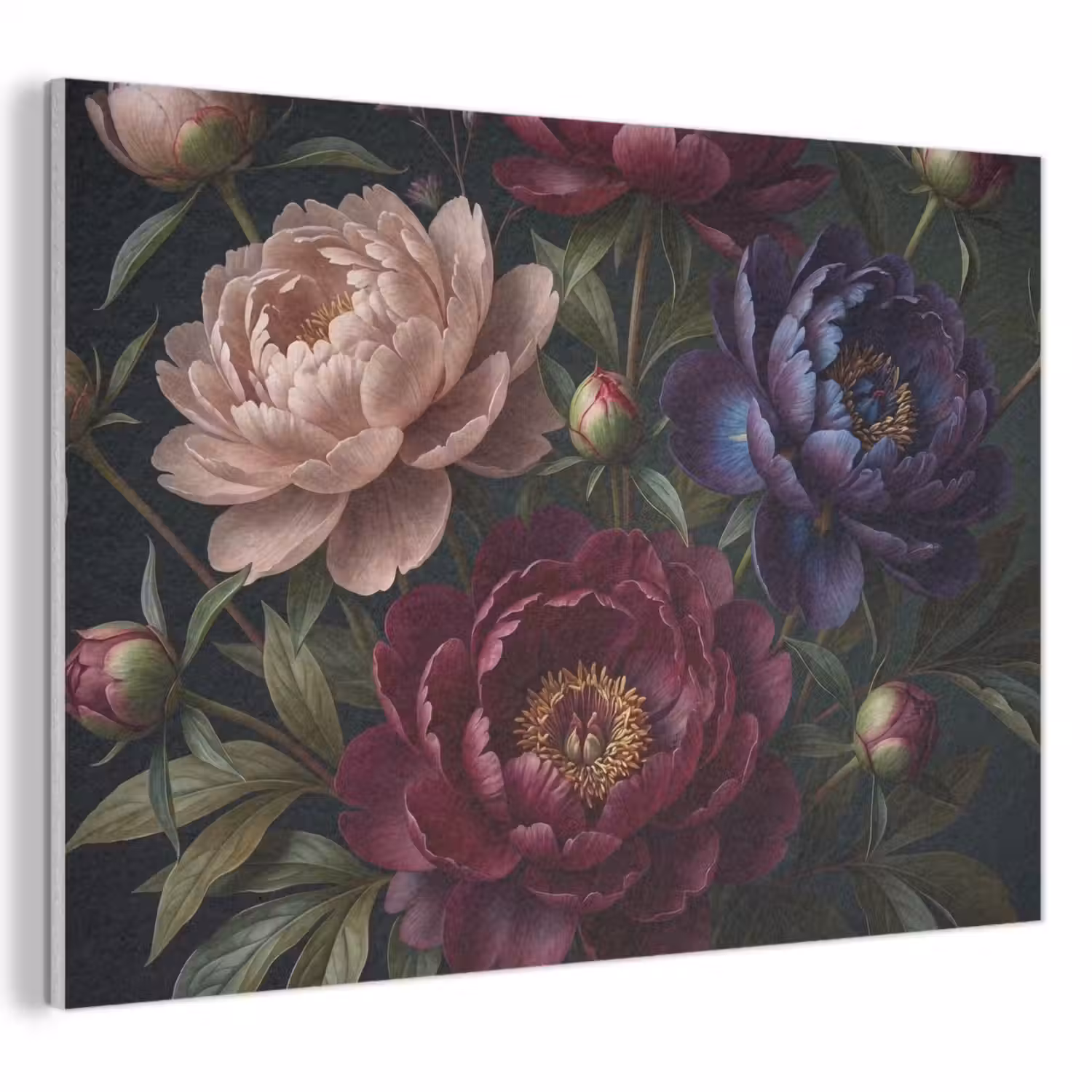 Bloemen - Boeket - Natuur - Modern - Donker PET vilt klein -3d