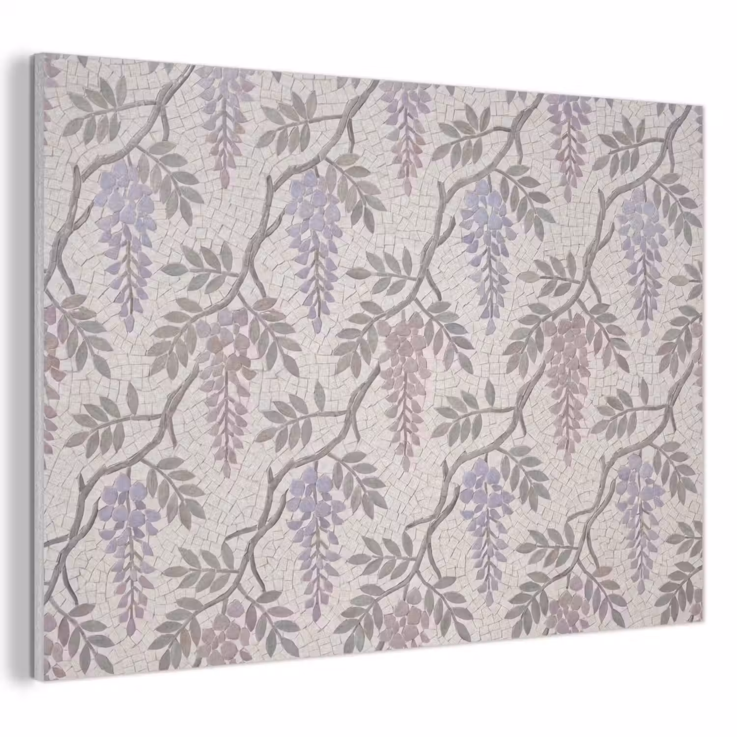 Bloemen - Mozaïek - Natuur - Patroon - Paars PET vilt klein -3d