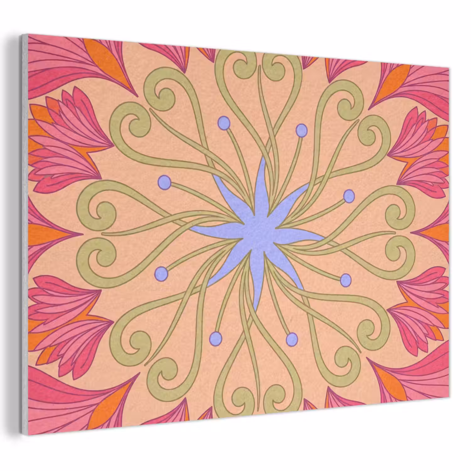 Bloemen - Patroon - Abstract - Roze - Decoratief PET vilt klein -3d