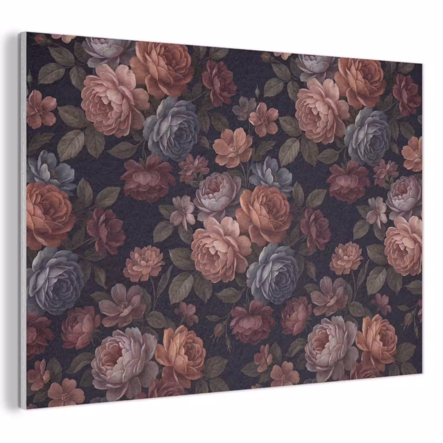 Bloemen - Patroon - Vintage - Donker - Roze PET vilt klein -3d