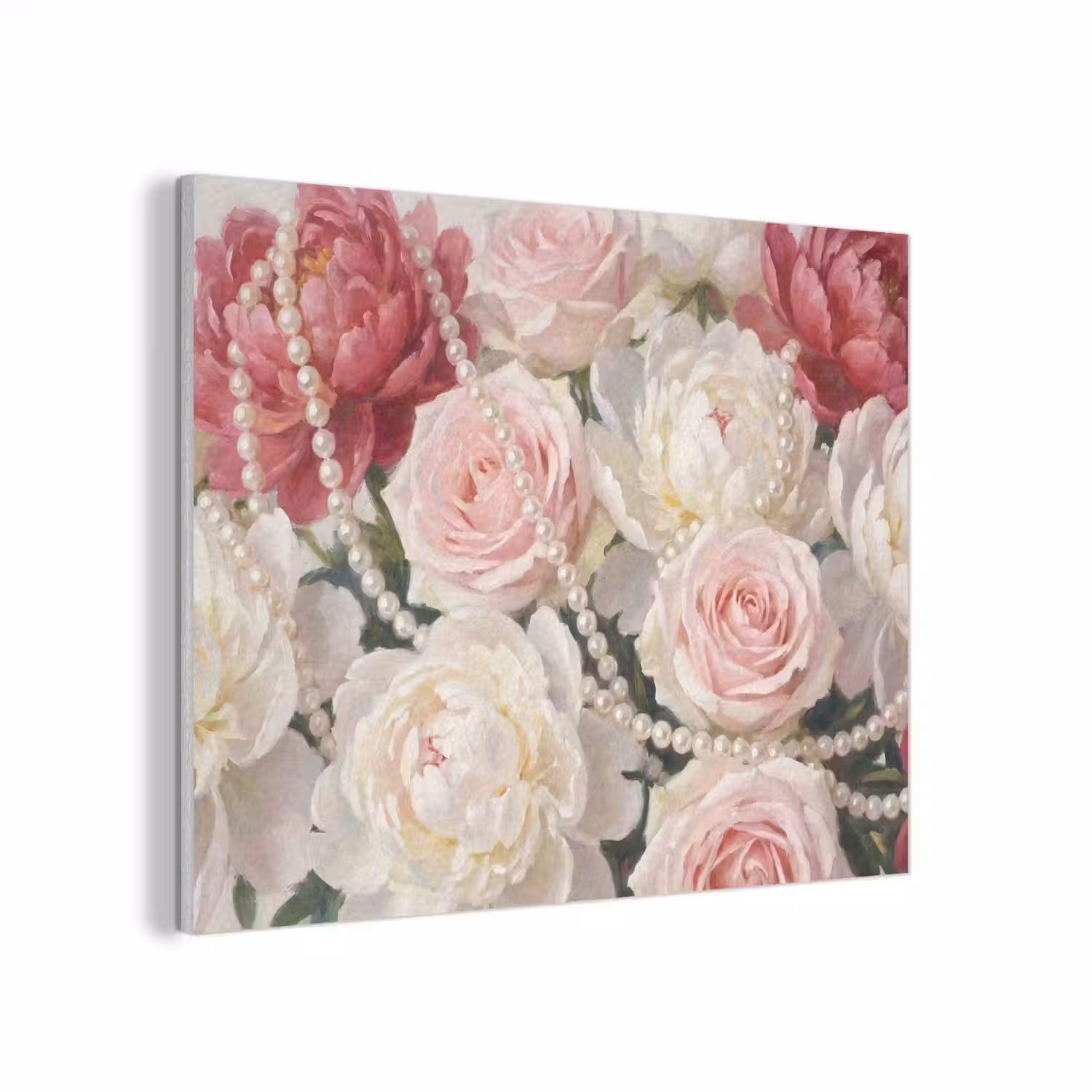 Bloemen - Parels - Romantiek - Klassiek - Roze PET vilt klein -3d