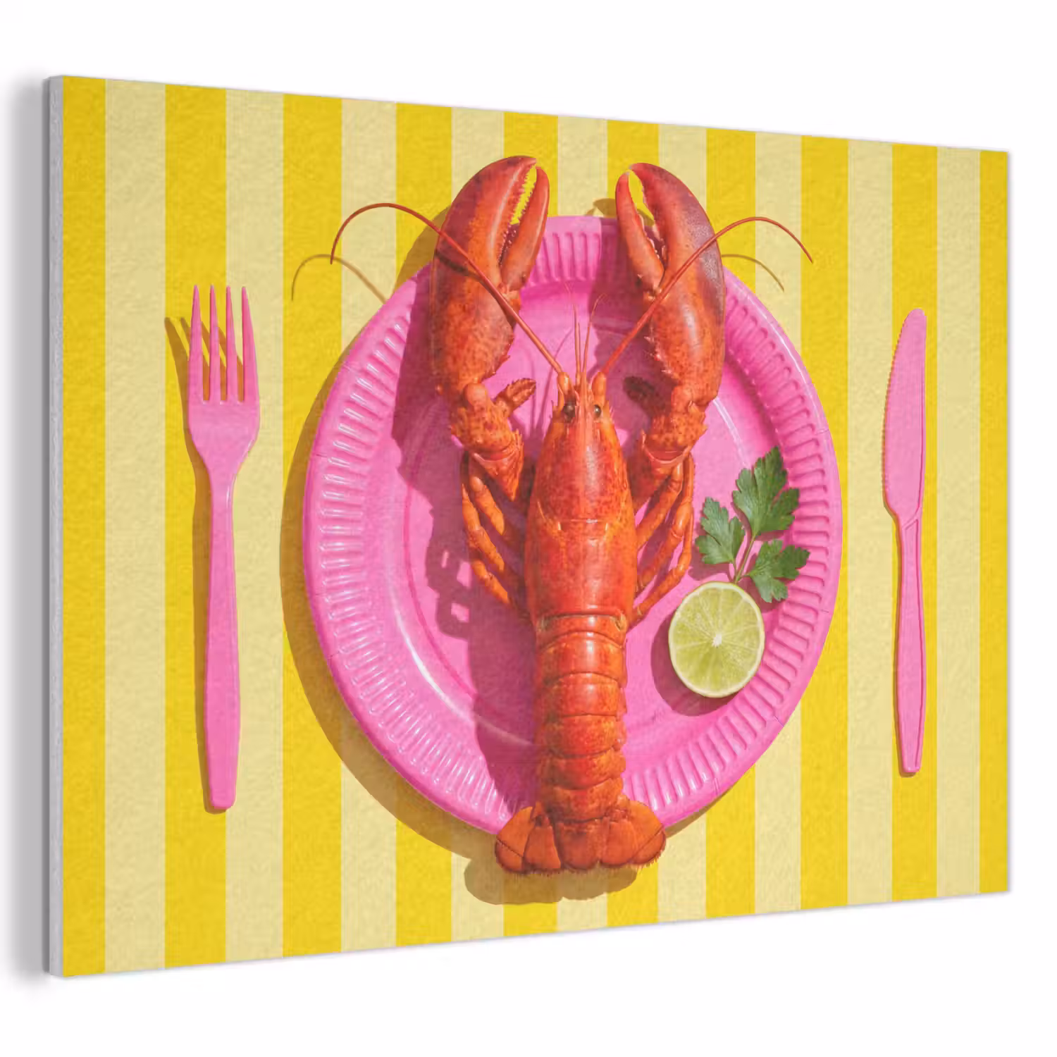 Eten - Roze - Geel - Modern - Culinaire PET vilt klein -3d