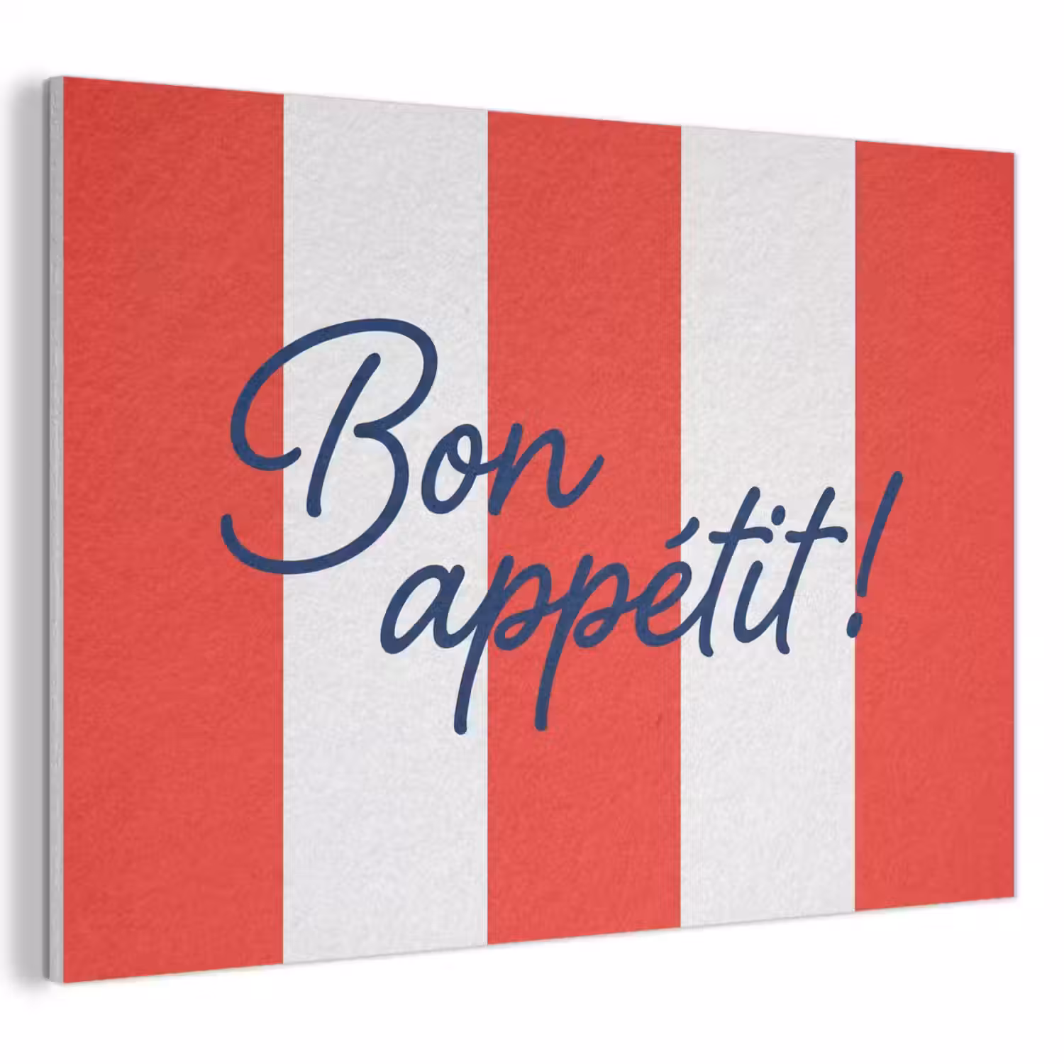 Eten - Spreuk - Keuken - Grafisch - Rood-Wit PET vilt klein -3d
