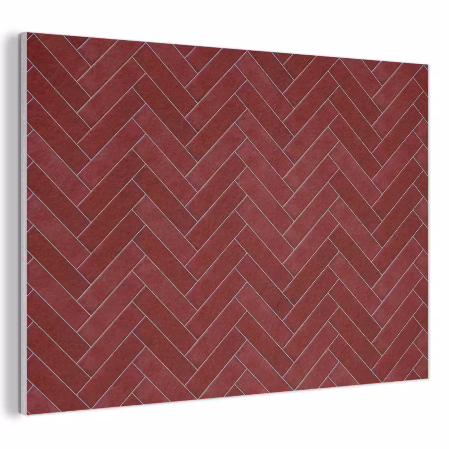 Visgraat - Wandtegel - Bordeaux - Rood PET vilt klein 837 -3d