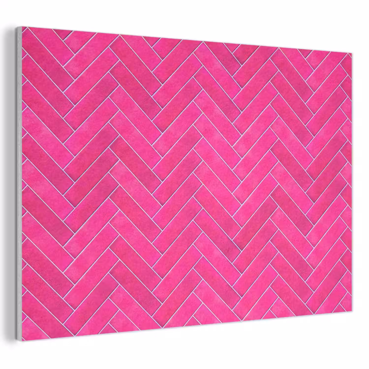 Visgraat - Wandtegel - Fuchsia - Roze PET vilt klein 837 -3d