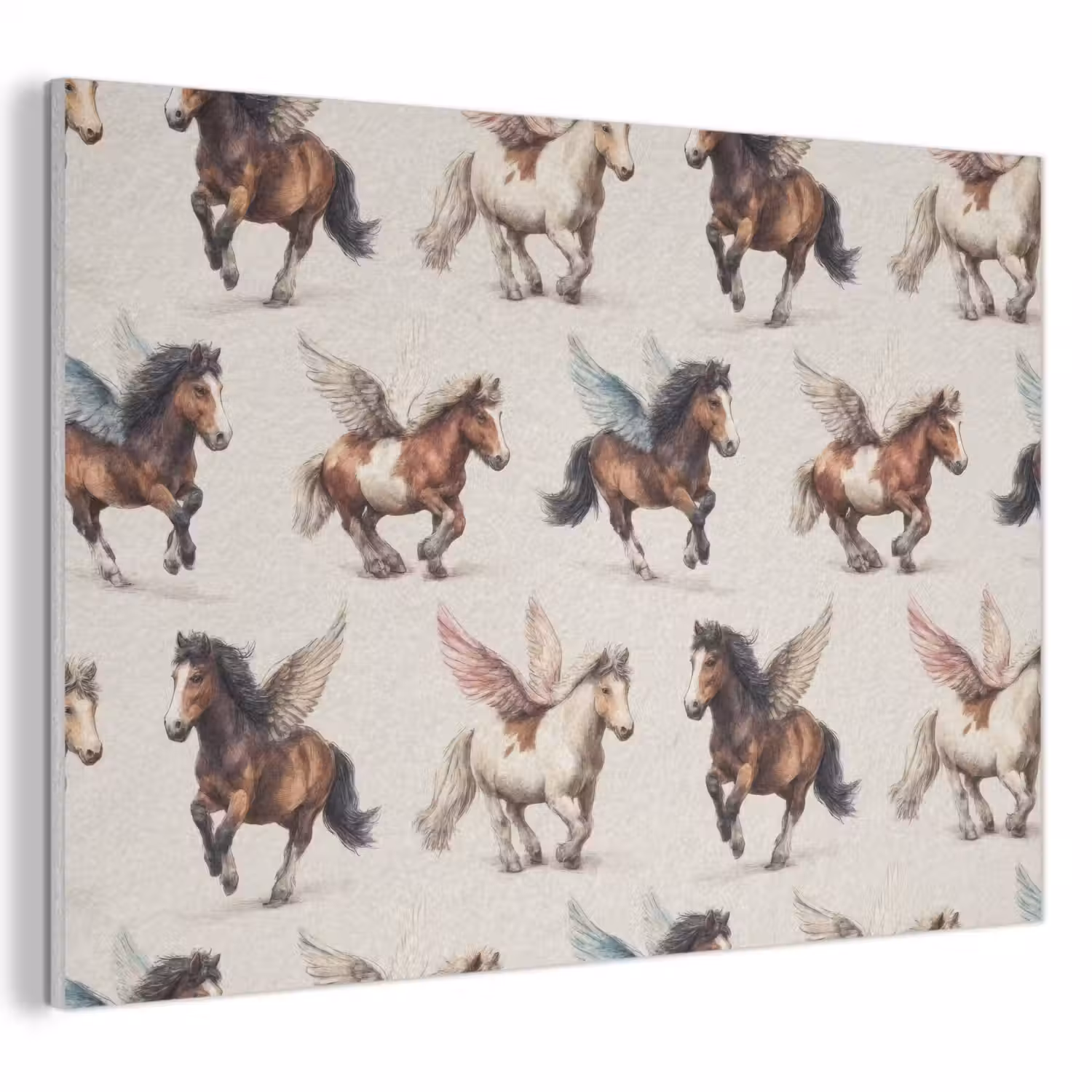 Paarden - Vleugels - Kleurrijk PET vilt klein 837 -3d