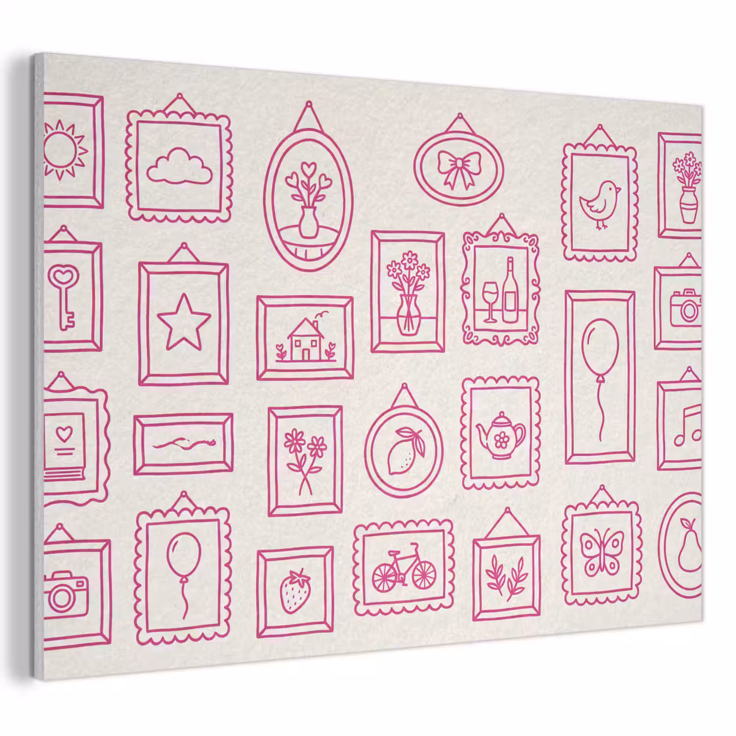 Illustratie - Collectie - Kunst - Minimalistisch - Roze PET vilt klein -3d