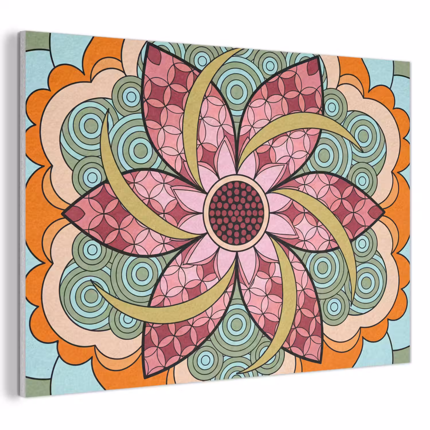 Mandala - Geometrisch - Kunst - Decoratief - Kleurrijk PET vilt klein -3d