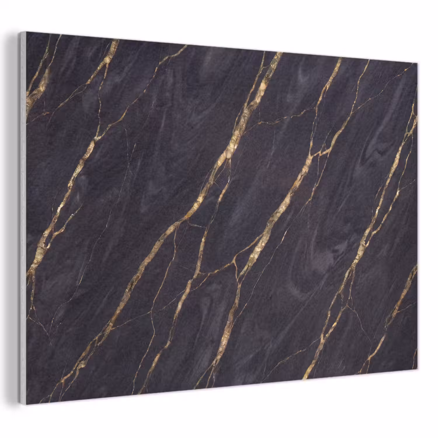 Marmer - Gouden aders - Abstract - Zwart PET vilt klein -3d