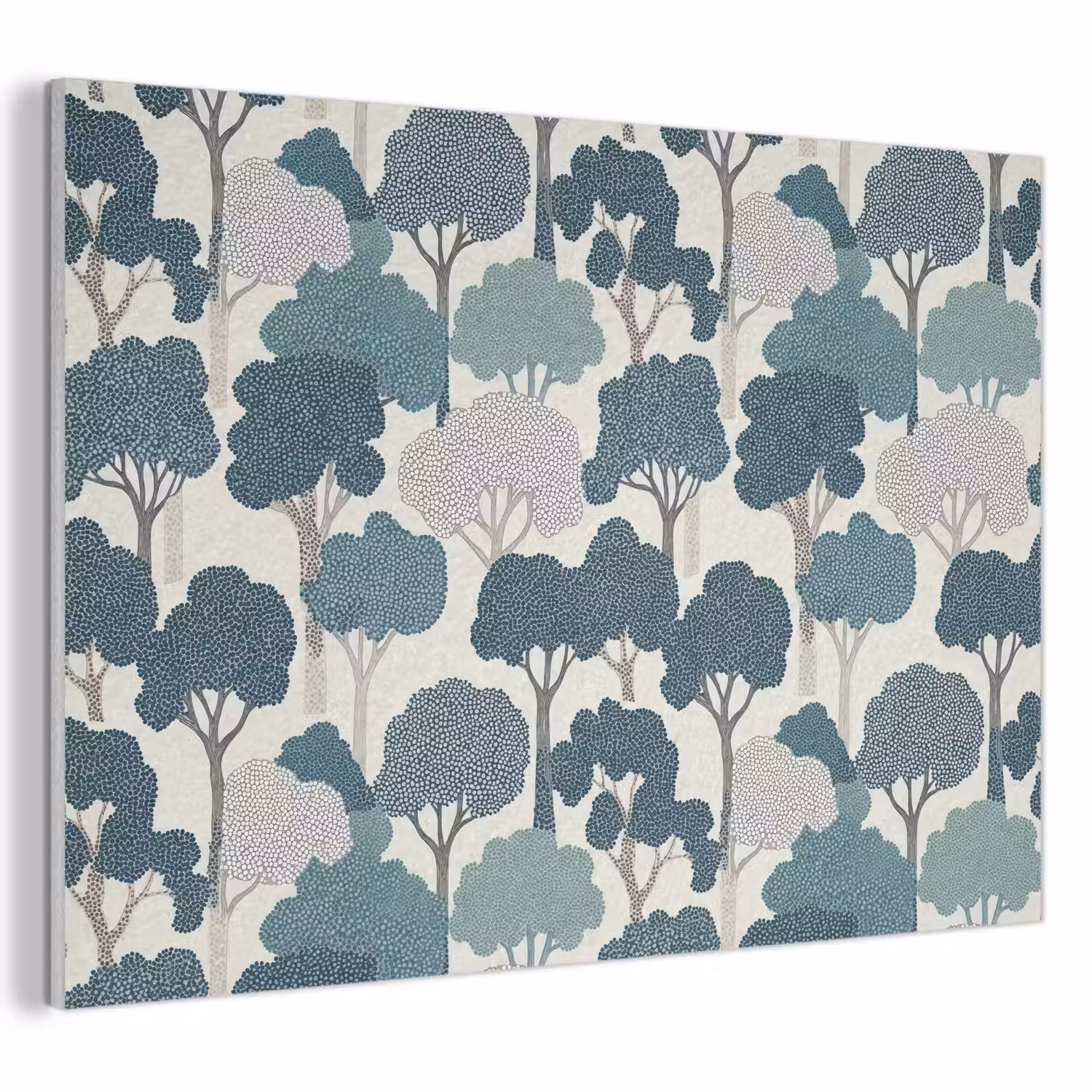 Modern - Bomen - Bos - Patroon - Blauw PET vilt klein 837 -3d