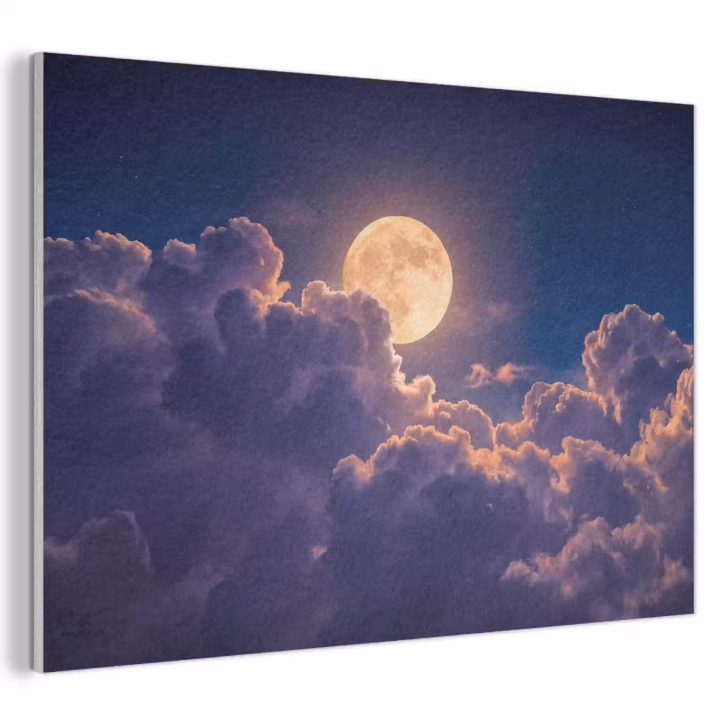 Maan - Wolken - Nacht - Oranje PET vilt klein -3d