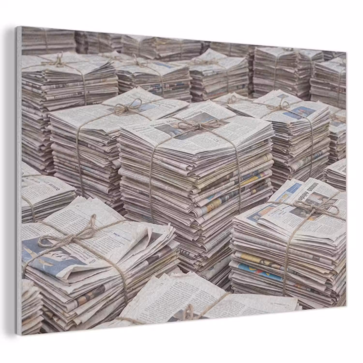Kranten - Stapels - Touw - Informatie - Vintage PET vilt klein -3d