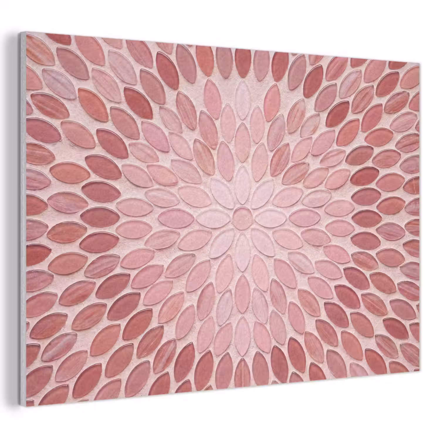 Patroon - Mozaïek - Ovaal - Abstract - Roze PET vilt klein -3d
